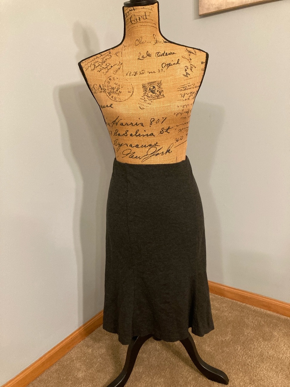 NWT Charcoal Gray DKNYC A-Line Flared Skirt Women Size Small